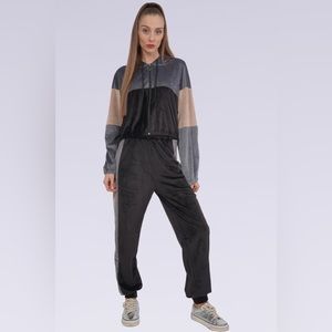 Minark Women’s Velour Track Suit Color Block